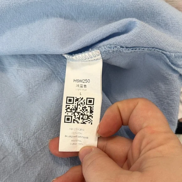 Cottagecore Soft Girl Casual Chin Farmcore Coquette Feminine Blue 100%Cotton SZL - Picture 11 of 12